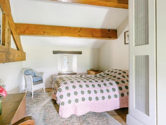 The farmhouse has three bedrooms.