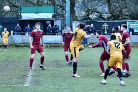 Reece Lyndon - put Mills 2-0 up at Ellesmere. Photo by John Fryer.