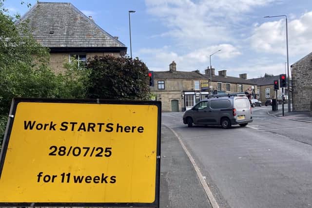 11 weeks of traffic chaos for Horwich End residents as new traffic lights are being installed. Photo County Councillor Ruth George