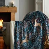 Winter Stags Sherpa Fleece Throw.