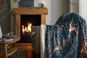 Winter Stags Sherpa Fleece Throw.