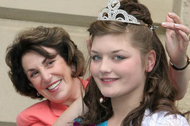Edwina in 2012 with Buxton Wells Dressings queen Lauren-May Lomas
