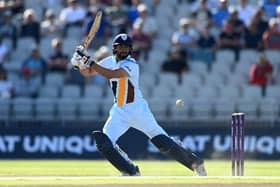 Shan Masood bats during the Royal London Cup match against Lancashire Lightning.