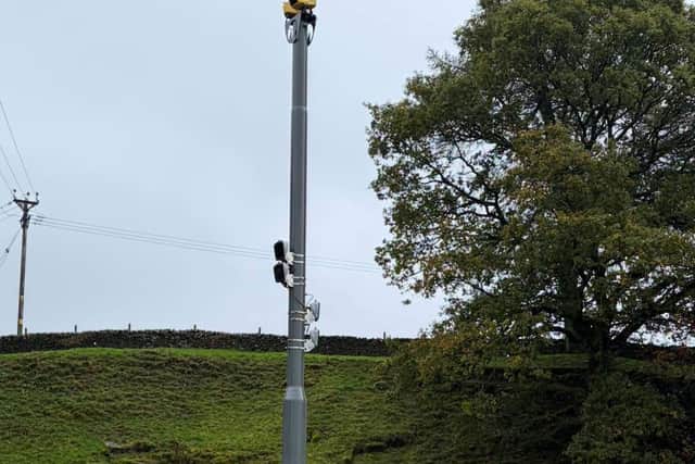 One of the new speed cameras installed on the A5004 between Buxton and Whaley Bridge. Photo Councillor Ruth George