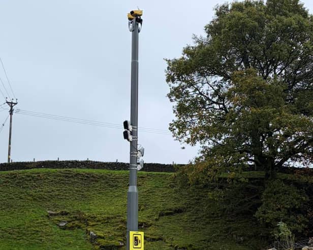 One of the new speed cameras installed on the A5004 between Buxton and Whaley Bridge. Photo Councillor Ruth George