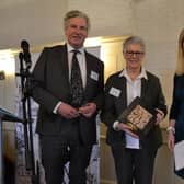 Heritage Hero Diane White (centre) with Peter Ainsworth, Chair of the Heritage Alliance and Faith Kitchen, Heritage Director at Ecclesiastical.