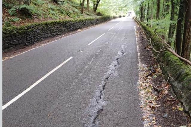 The B6001 road will be shut to all traffic, pedestrians and cyclists between Grindleford and Hathersage to allow for major four-week repair programme. Highway inspections have revealed large cracks to the road surface. Image: Derbyshire County Council