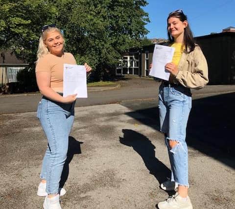 Head girl Bea Dean with Emmie Parsons celebrating their GCSEs