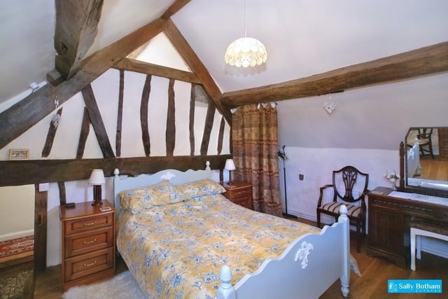 One of the two bedrooms in the older part of the property that currently forms a holiday let.