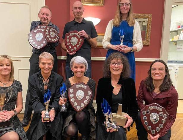 Buxton AC's club trophy winners.