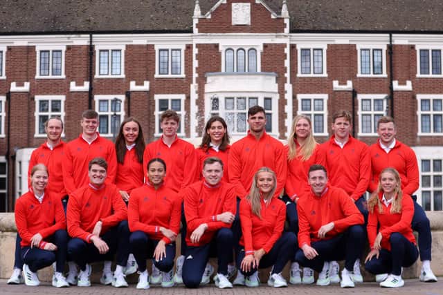 Abbie Wood (front row, third from right) with the rest of the Team GB squad. Photo: Getty