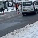 Mark Chesney at Fiveways directing motorists when the traffic lights went out. Photo submitted