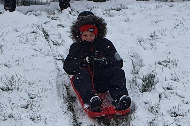 Fun before school for this youngster. Pic Jade Meredith