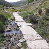 300 metres of the Doctor's Gate bridleway have been repaired with a new path of gritstone slabs. (Photo: Tom Lewis/PDNPA)