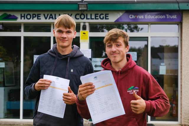 Thumbs up to good GCSE results at Hope Valley College. Pic submitted