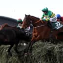 Rachael Blackmore, riding Minella Times, on her way last year to becoming the first female jockey to win the Grand National at Aintree. (PHOTO BY: Tim Goode/Getty Images)