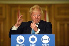 Prime Minister Boris Johnson during a media briefing in Downing Street, London, on coronavirus (COVID-19).