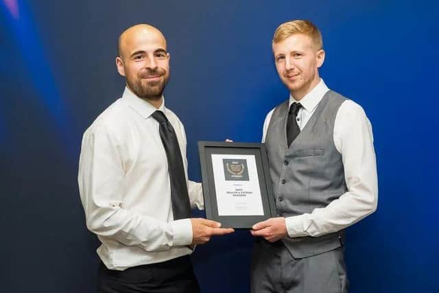 David Della Cioppa and Callum Sully of PT Corner have been named the second best Health and Fitness business at the England Business Awards in November. Pic submitted