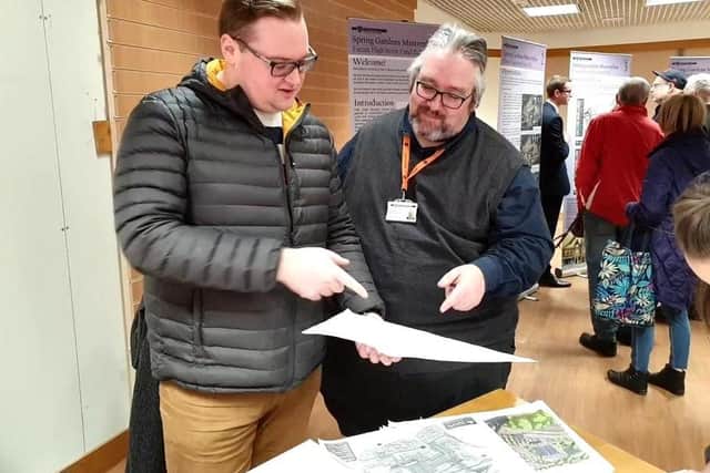 Councillors Damien Greenhalgh and Anthony McKeown during an earlier consultation for the Future High Streets Fund