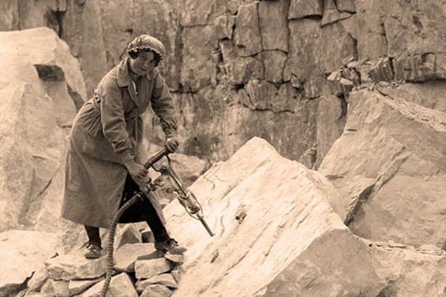 A WW1 female quarry worker