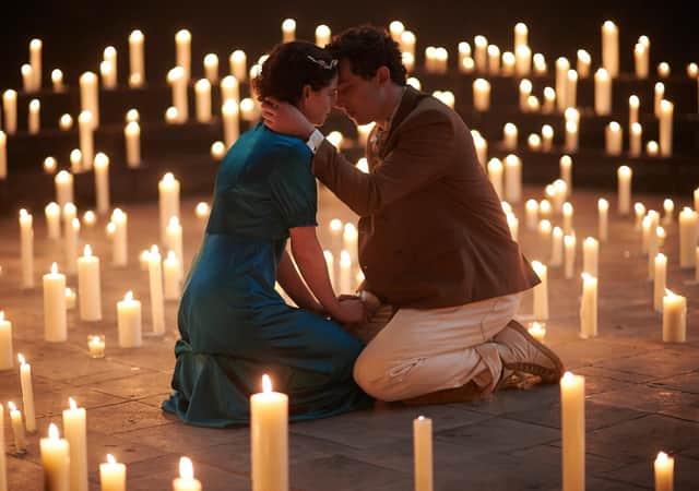 Jessie Buckley and Josh O'Connell in the National Theatre's film Romeo and Juliet.