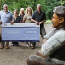 Viv Russell, Chair of the Institute of Quarrying, Pat Bowles Chairman of the Derbyshire branch and Sarah Fry head of membership and marketing, with Simon Fussell and Lucy Marsden, directors of Buxton Civic Association, and Buxton Advertiser Editor Louise Cooper