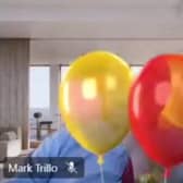 High Peak Borough Council Executive Director Mark Trillo Was Obscured By Unexplained Party Balloons During A Remote Meeting, Courtesy Of Youtube