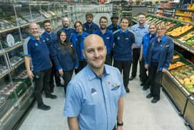 Manager Phil Welling and his team at the new Aldi store on Altar Way. Photo Richard Grange / UNP (United National Photographers).