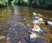 A pride flag was burnt and bunting chucked into the river at a Memorial Park Whaley Bridge. Pic High Peak Borough Council