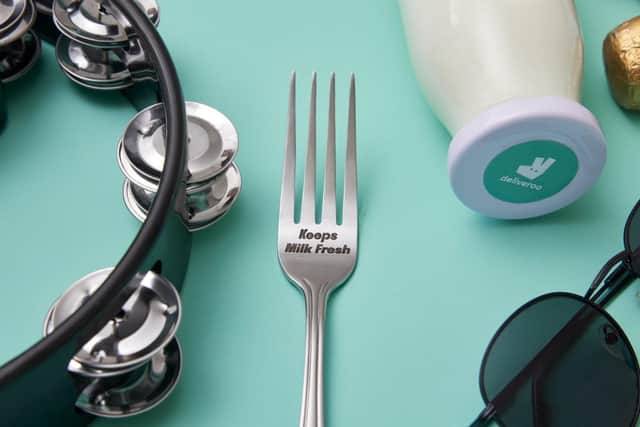 Deliveroo launches ‘commemorootive’ forks for Oasis fans to (Definitely Maybe) keep milk fresh.