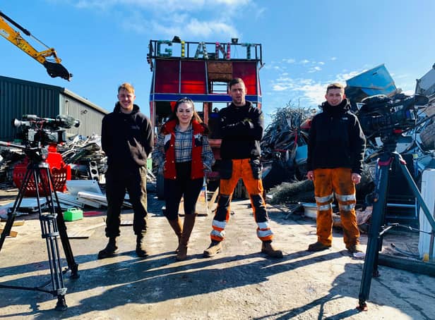 The Tin Man Scrap team, from left, Joseph Hudson, Melissa Downhill, Mark Drabble, and Nathan Drabble.