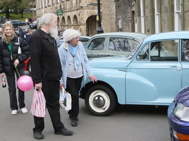 Classic cars were on display outside the Pavilion Gardens. Pic Jason Chadwick