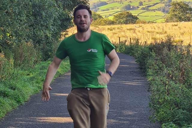Charles Lawley is running 170 miles around the High Peak - raising awareness of the journey made on foot by Syrian refugees to safety in Lebanon