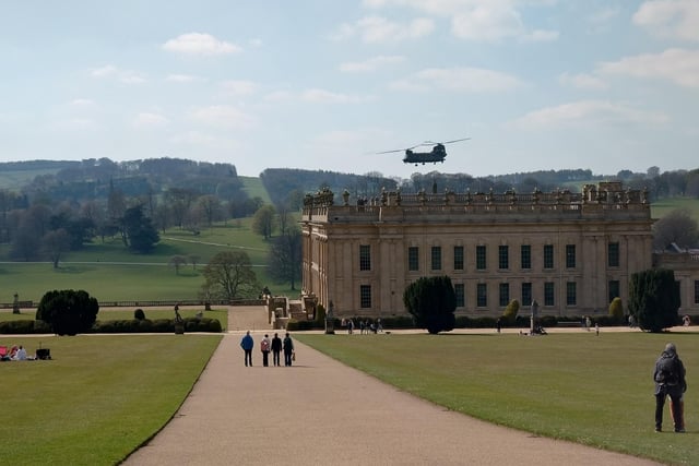 Andrew Johnston captured the moment the Chinook helicopter was seen flying over the Chatsworth Estate.