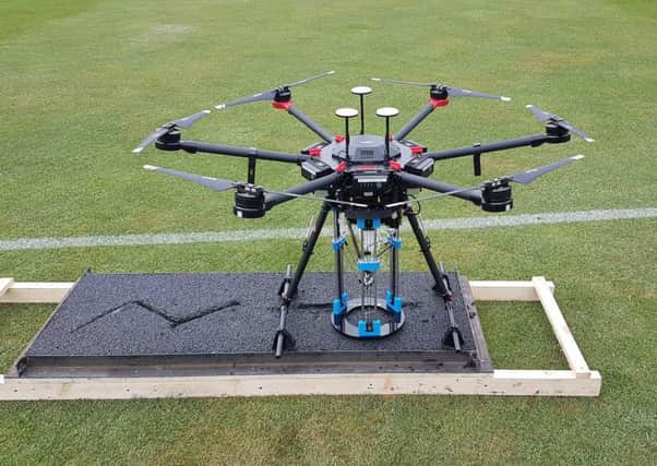 The drone system being tested