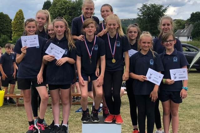 Some of the athletes who made it on to the podium at the sports day of Buxton Community School.
