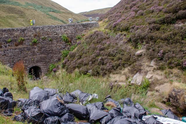 Margaret Ryles sent in these images of flytipping at the Nether North Grain sign layby on the Snake Pass.