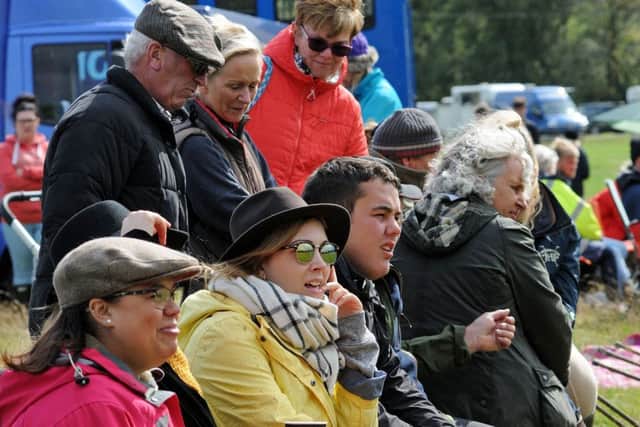 Hope Show.
Spectators cheer on the sheepdog trials.