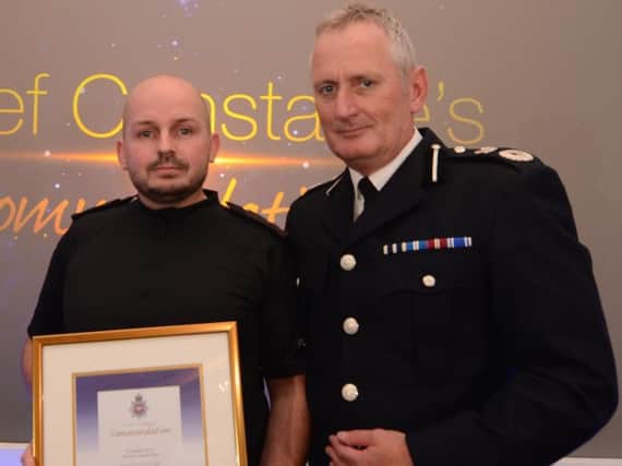PC Richard Edge and Chief Constable Peter Goodman