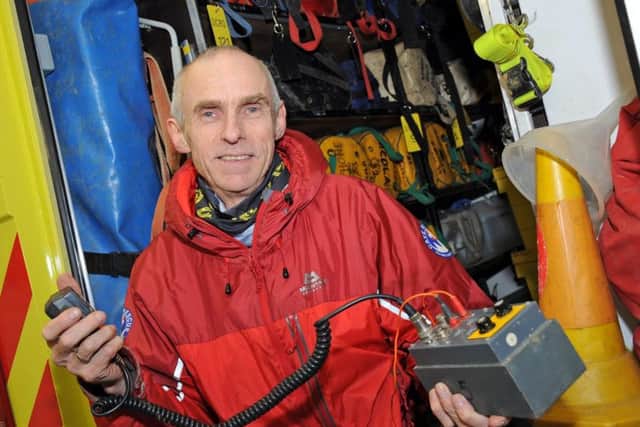 Peter with one of the Hey phones which were used in the rescue.