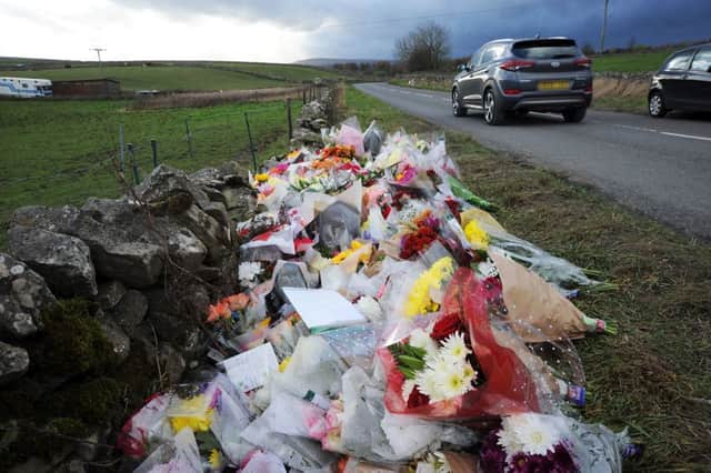 Tributes left at the scene of the tragedy.