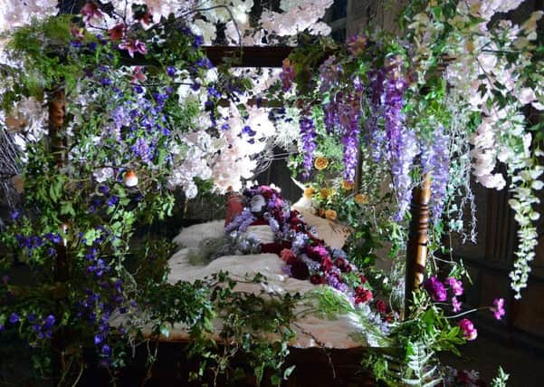 Haddon Hall Christmas decorations. Theme sleeping beauty and other tales.