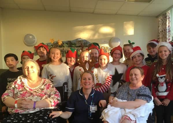 Furness Vale pupils delight patients and staff at Cavendish Hospital, Buxton.