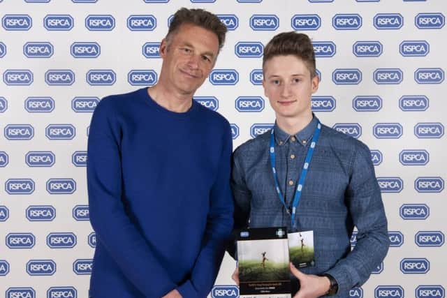 RSPCA Young Photographer Awards 2018, Picture Perfect Pets, Winner, Ollie Ross with Chris Packham.