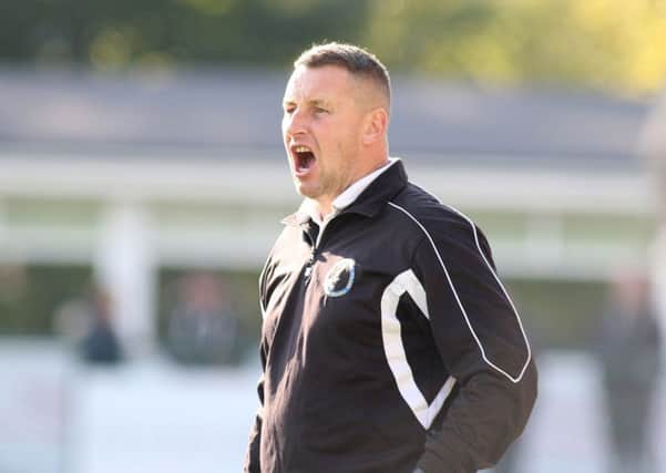 Buxton FC v Lancaster, joint manager Paul Phillips