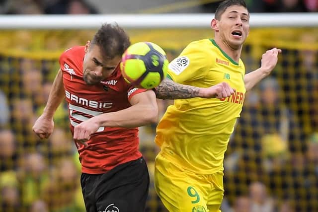 The whereabouts of Cardiff's Argentinian forward Emiliano Sala is currently unknown. LOIC VENANCE/AFP/Getty Images)