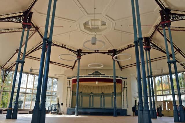 Inside the restored Octagon hall at the Pavilion Gardens in Buxton.