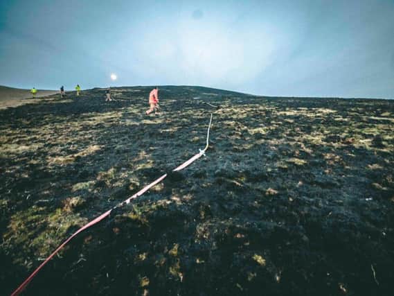 The fire affected six hectares of moorland in the grounds of Lyme Park in Disley. Photo: Cheshire Fire & Rescue Service.