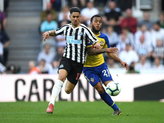 Ayoze Perez in action for Newcastle against Southampton at the weekend.