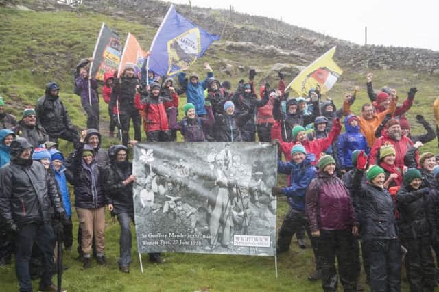 The annual Spirit of Kinder celebration on Saturday, April 27, saw local schoolchildren unveil banners created as part of the Peoples Landscape project, as well as a National Trust design showing 1930s MP Sir Geoffrey Mander who supported the Kinder Trespass.